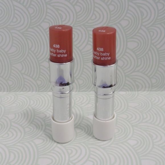 CLINIQUE💥 BUTTER SHINE LIPSTICK #438 BABY BABY WHITE CAP - LOT OF 2💥 - Picture 3 of 5